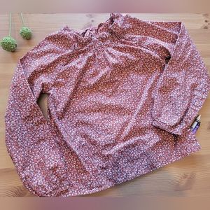Olive Juice Red Floral Long Sleeve Top ~ Large Girl